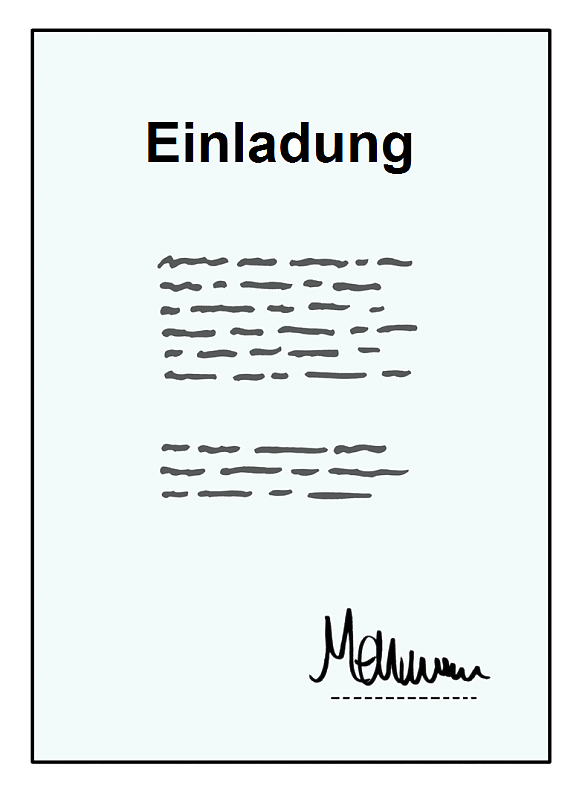 Ein Schreiben mit der Überschrift Einladung